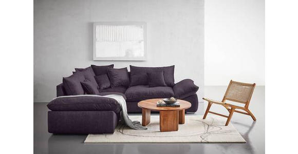 ECKSOFA in Velours Dunkelbraun  - Chromfarben/Dunkelbraun, KONVENTIONELL, Kunststoff/Textil (247/247cm) - Carryhome