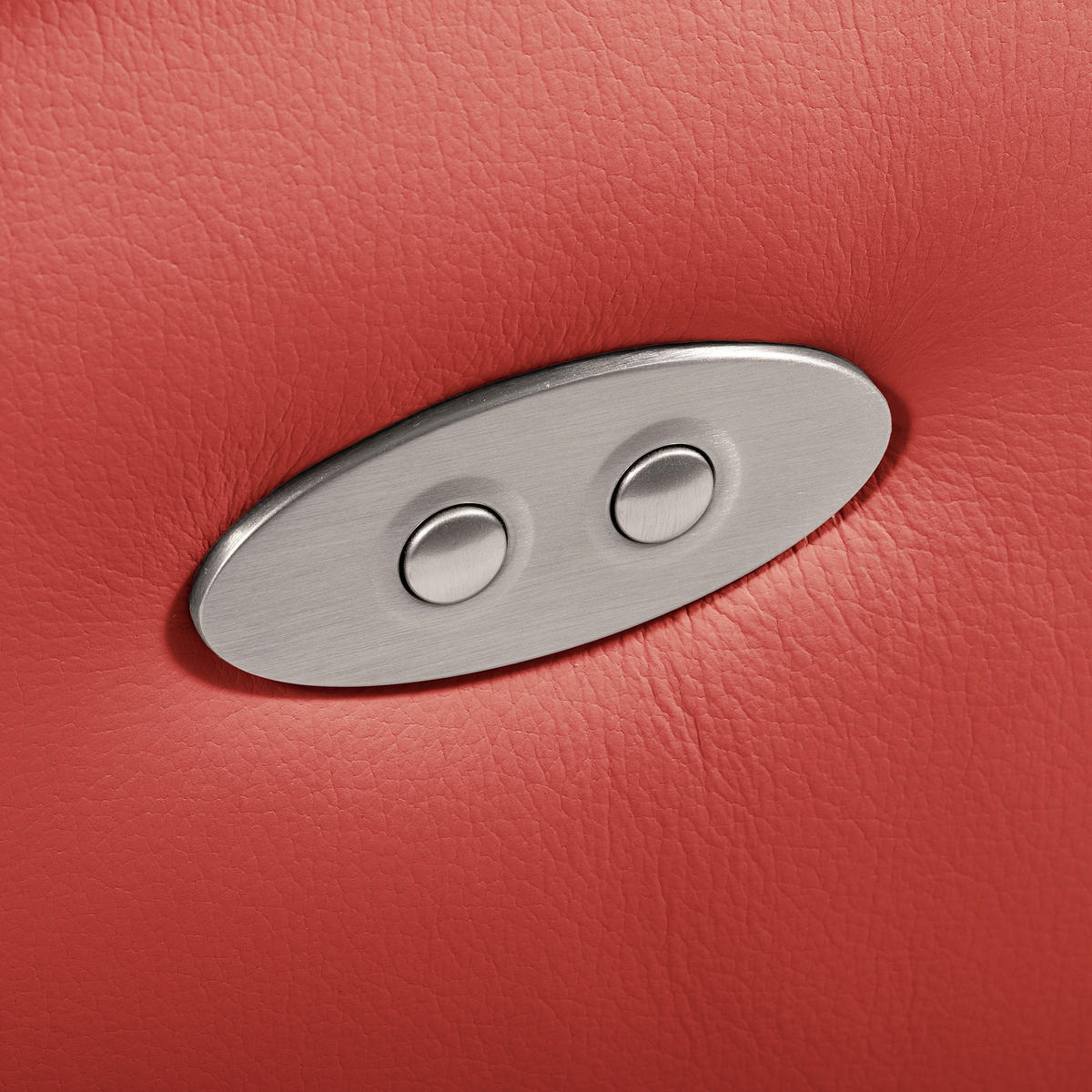 ECKSOFA Lederlook Echtleder Rot  - Chromfarben/Rot, Design, Leder/Textil (252/179cm) - Livetastic