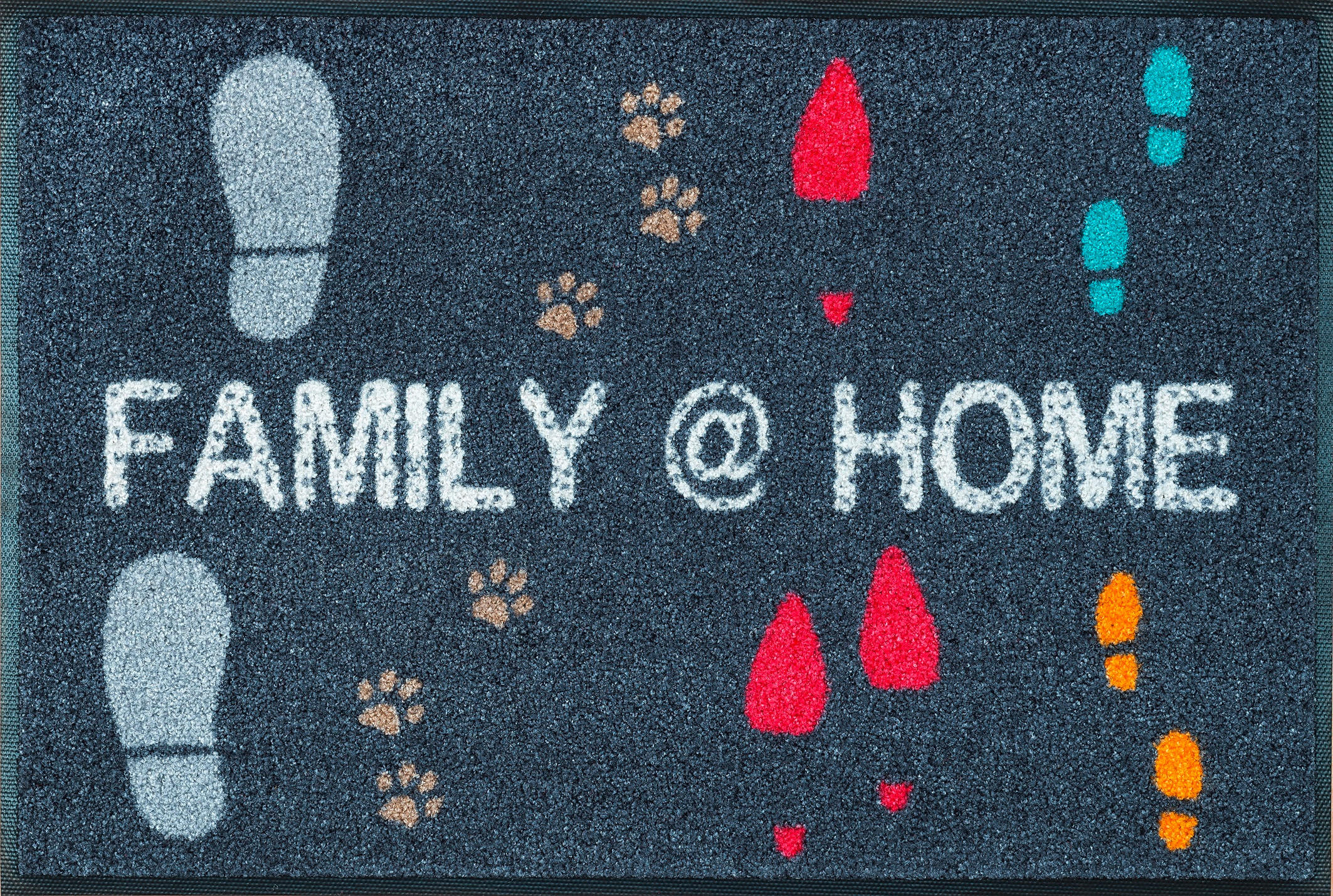 FUßMATTE 50/75 cm Family @ Home  - Trend, Kunststoff/Textil (50/75cm) - wash+dry