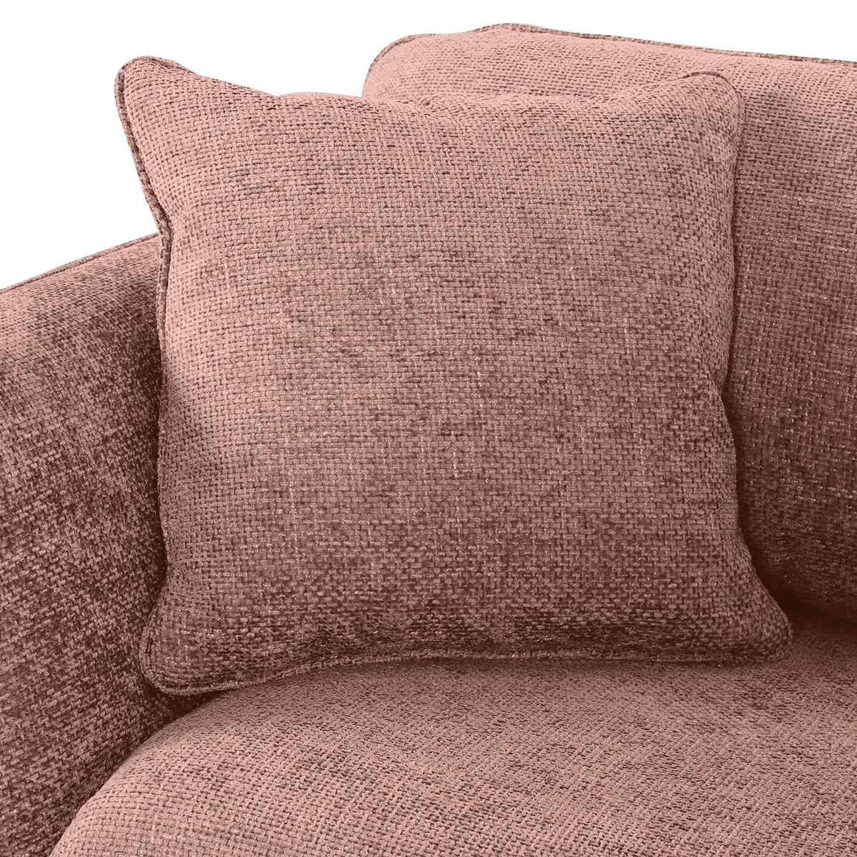 2-SITZER-SOFA in Chenille Altrosa  - Schwarz/Altrosa, Konventionell, Textil/Metall (190/70/98cm) - Carryhome