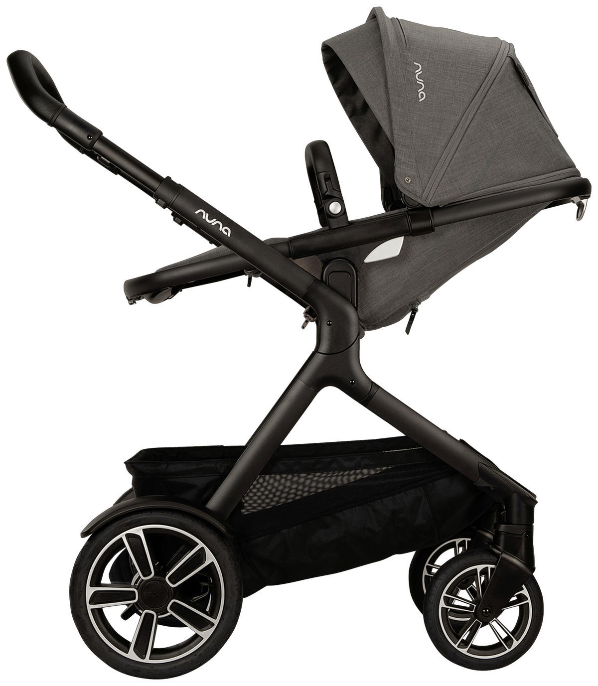 GESCHWISTERWAGEN Demi next  - Schwarz, Basics, Metall (63/123/83cm) - Nuna