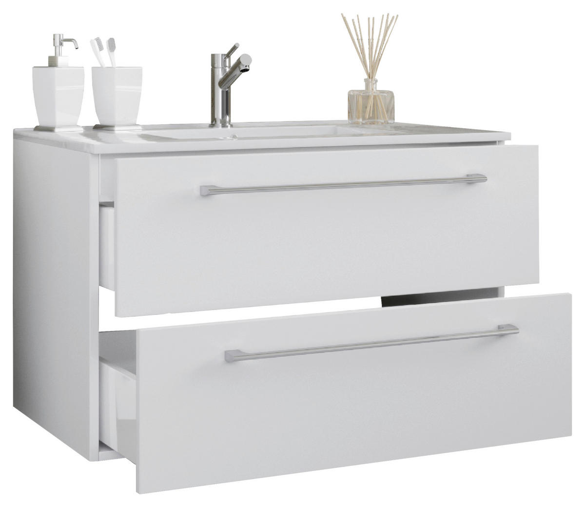 WASCHTISCHKOMBI 61 cm  - Alufarben/Weiß, MODERN, Keramik/Holzwerkstoff (61cm) - MID.YOU