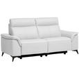 3-SITZER-SOFA in Leder Weiß  - Schwarz/Weiß, Design, Leder/Metall (208/105/98cm) - Emilio Belluti