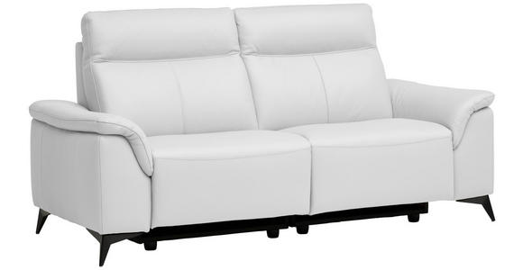 3-SITZER-SOFA in Leder Weiß - Schwarz/Weiß, Design, Leder/Metall (208/105/98cm) - Emilio Belluti