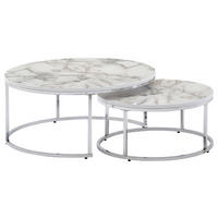 SET MIZ, bela  - srebrne barve/bela, Moderno, kovina/leseni material (80/26/36,6cm) - MID.YOU