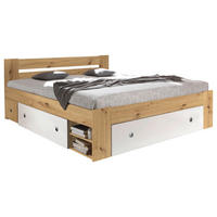 POSTELJNA GARNITURA   x  , leseni material bela, barve hrasta  - barve hrasta/bela, Design, leseni material (140/200cm) - Boxxx