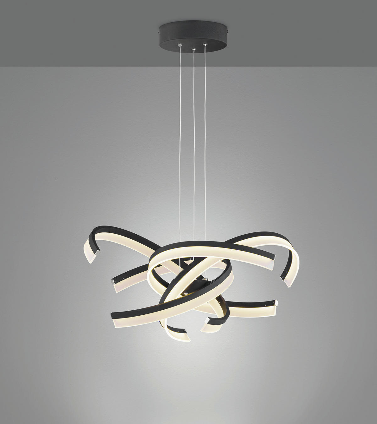 LED-PENDELLEUCHTE 53/150 cm  - Sandfarben/Schwarz, Design, Metall (53/150cm) - Fischer & Honsel