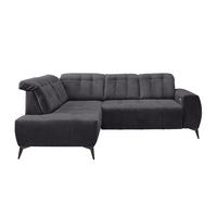 ECKSOFA Anthrazit Mikrofaser  - Anthrazit/Schwarz, MODERN, Textil/Metall (200/261cm) - Livetastic