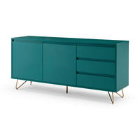 SIDEBOARD  in 150/70/40 cm  - Blau/Messingfarben, Design, Holzwerkstoff/Metall (150/70/40cm) - Livetastic