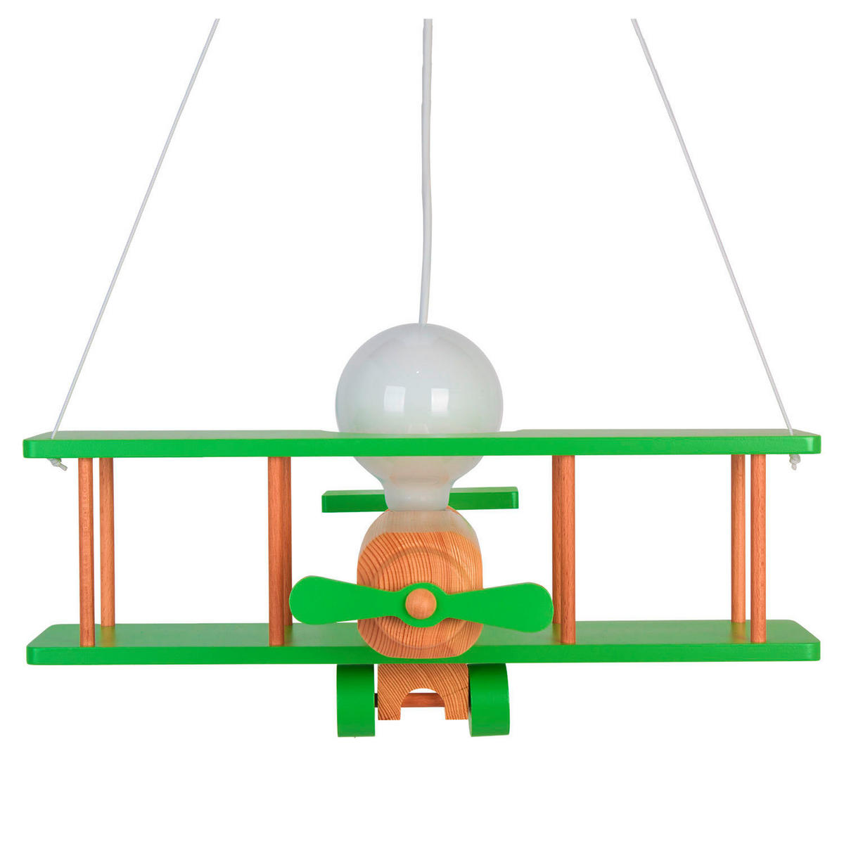 KINDERHÄNGELEUCHTE 42/45/75 cm   - Naturfarben/Grün, KONVENTIONELL, Holz (42/45/75cm)