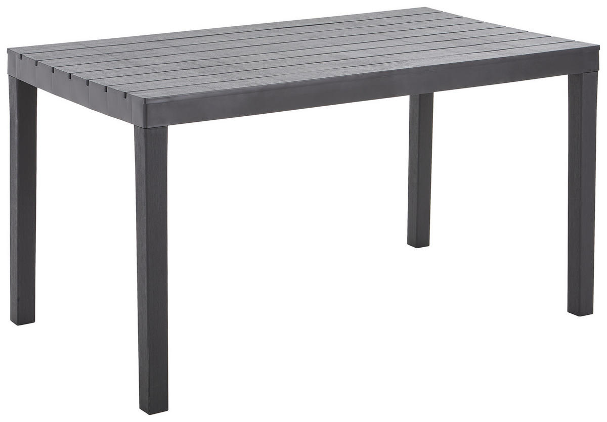 GARTENTISCH 138/72/78 cm Kunststoff rechteckig  - Anthrazit, MODERN, Kunststoff (138/72/78cm) - Ambia Garden