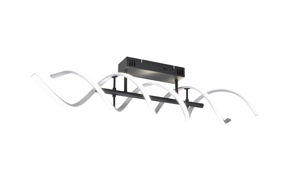 LED-DECKENLEUCHTE    90/14,5/20,5 cm  - Schwarz/Alufarben, Design, Metall (90/14,5/20,5cm)