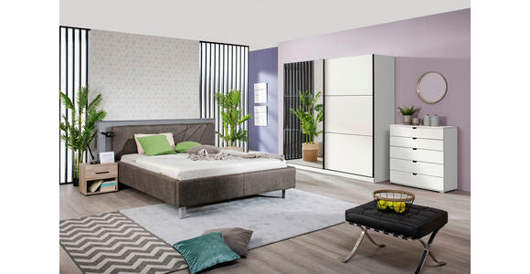 SCHWEBETÜRENSCHRANK 217/210/62,5 cm 2-türig Weiß  - Schwarz/Weiß, Basics, Glas/Holzwerkstoff (217/210/62,5cm) - Xora