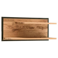 WANDBOARD Wildeiche Hartholz, vollmassiv, massiv Eichefarben, Schwarz  - Eichefarben/Schwarz, Design, Holz/Metall (80/35/26cm) - Linea Natura
