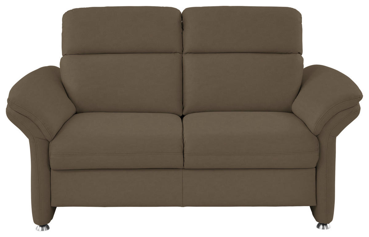 2-SITZER-SOFA in Echtleder Grau  - Alufarben/Grau, Konventionell, Leder/Metall (170/96/92cm) - Beldomo Premium