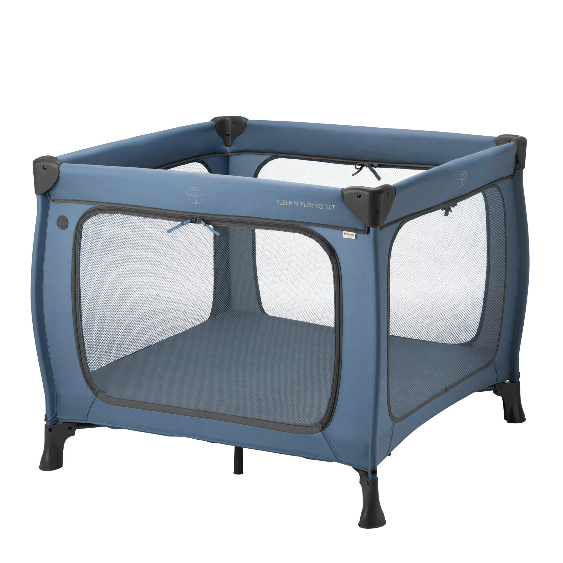 REISEBETT Sleep N Play SQ Set   - Blau, Basics, Kunststoff/Textil (97/76/97cm) - Hauck