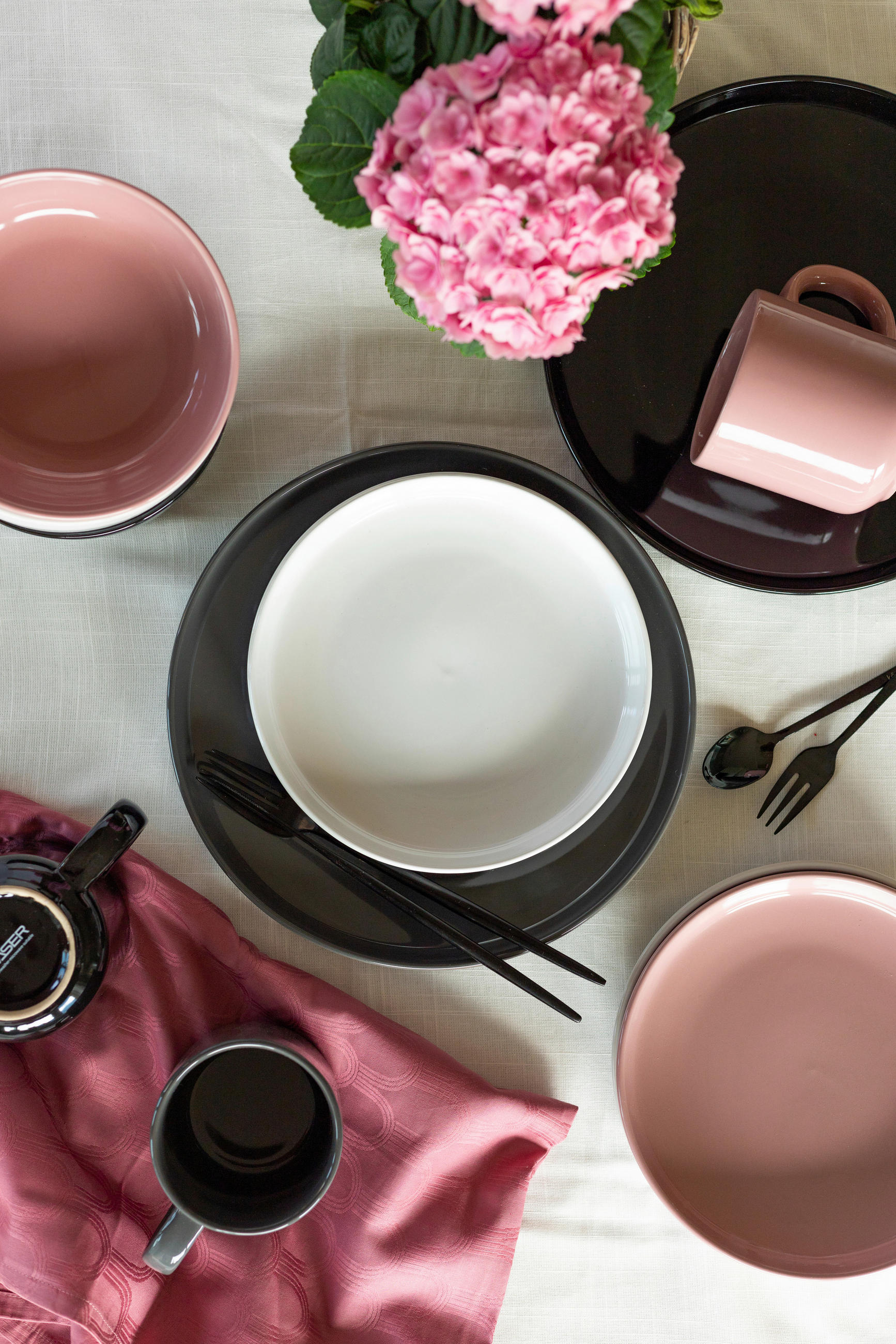 KOMBISERVICE Rosa 16-teilig Alenia  - Rosa, Basics, Keramik - Mäser