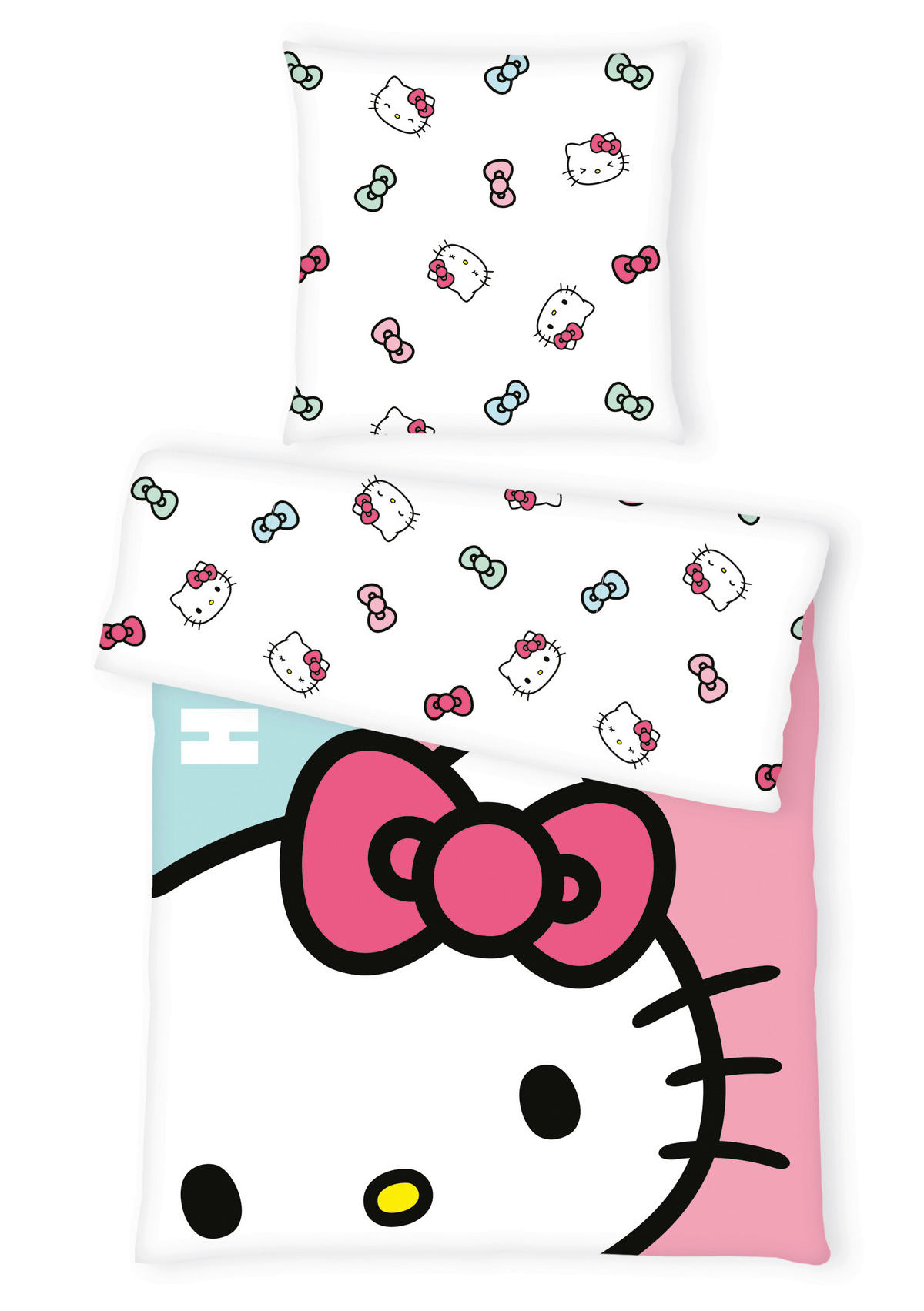 JUGENDBETTWÄSCHE 135/200 cm  - Pink/Hellgelb, Basics, Textil (135/200cm) - Herding