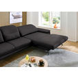 ECKSOFA in Echtleder Dunkelbraun  - Dunkelbraun/Schwarz, Design, Leder/Metall (332/193cm) - Dieter Knoll