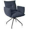 ARMLEHNSTUHL  in Stahl Struktur  - Schwarz/Dunkelblau, Design, Textil/Metall (65/90/70cm) - Dieter Knoll