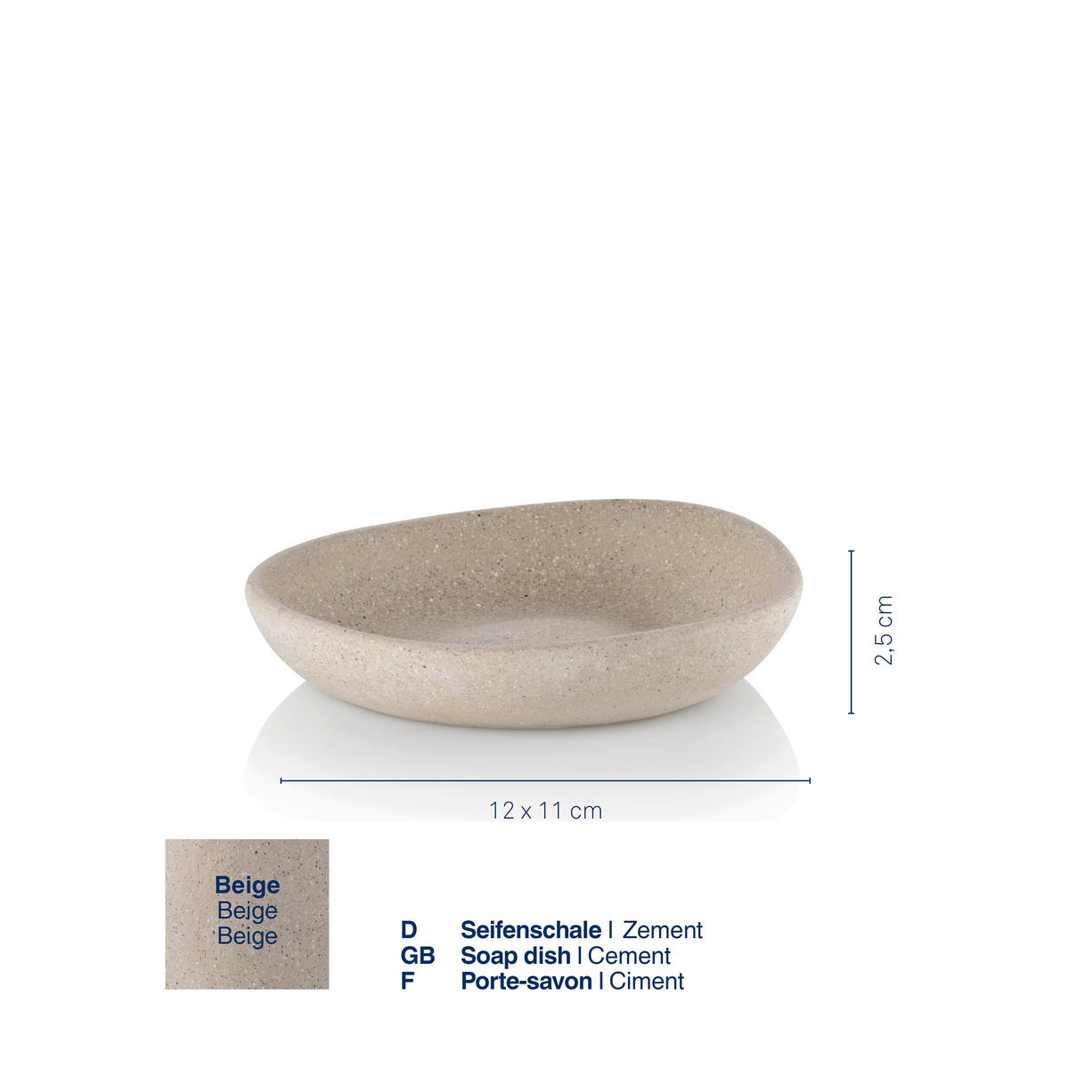 SEIFENSCHALE - Beige, Basics, Stein (12/11/2,5cm) - Kela