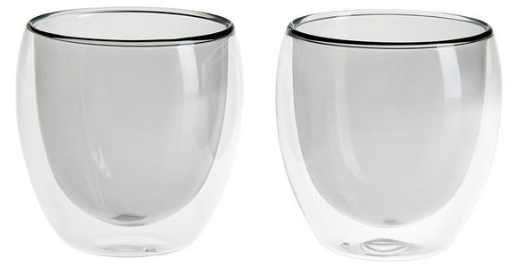 KAFFEEGLAS - Grau, KONVENTIONELL, Glas (8,8/8,9cm) - Novel