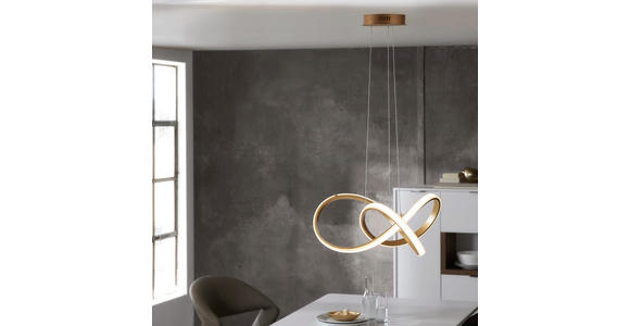 LED-HÄNGELEUCHTE - Goldfarben, Design, Kunststoff/Metall (55/150/55cm) - Ambiente