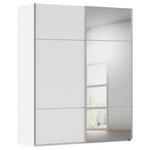 SCHWEBETÜRENSCHRANK  in Weiß  - Beige/Hellgrau, Design, Glas/Holzwerkstoff (162/223/68cm) - Novel