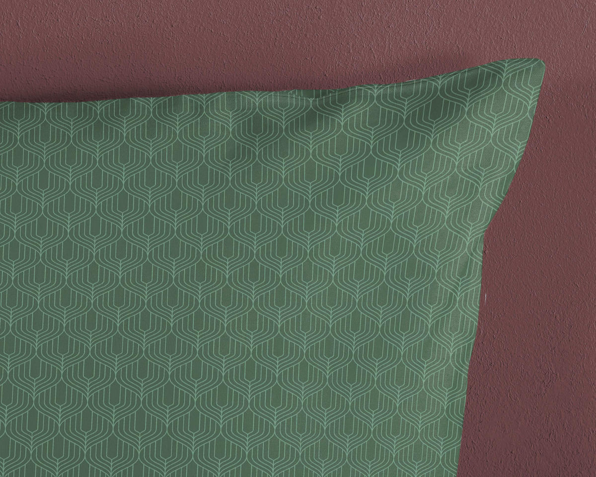 BETTWÄSCHE HIP Satin 140/200 cm  - Dunkelgrün/Rosa, Design, Textil (140/200cm)