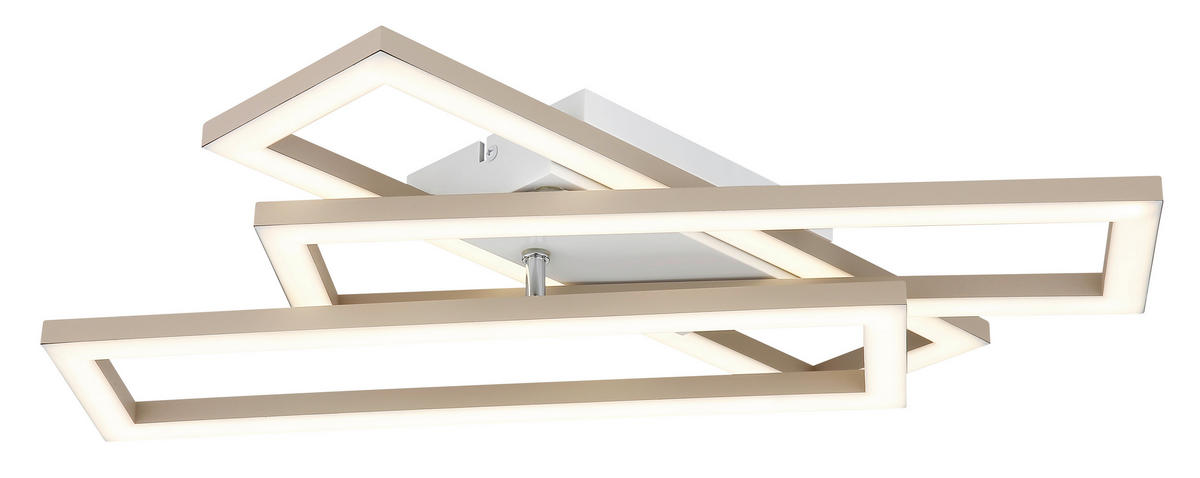 LED-DECKENLEUCHTE WILTON 55/40/7,5 cm  - Sandfarben/Weiß, Design, Kunststoff (55/40/7,5cm) - Globo