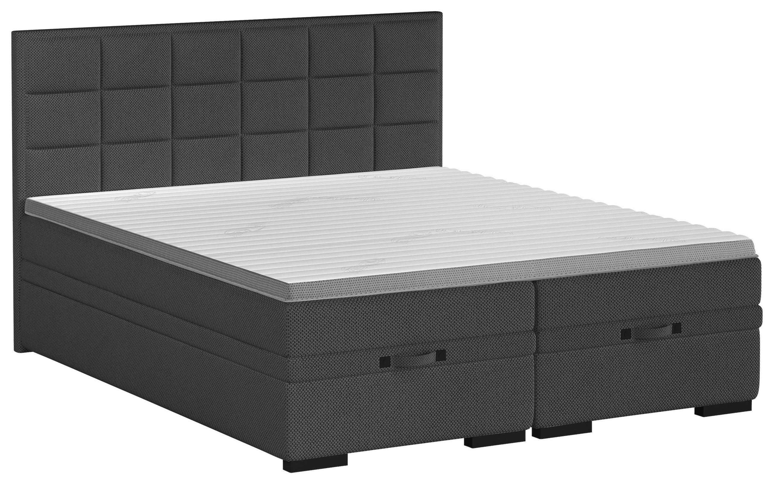 home24 Boxspringbett Schwarz 180x200 cm