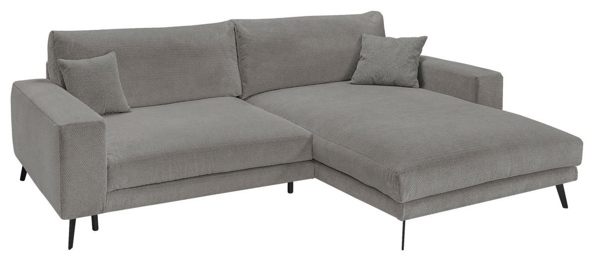 ECKSOFA Grau Webstoff  - Schwarz/Grau, KONVENTIONELL, Textil/Metall (269/195cm) - SetOne by Musterring