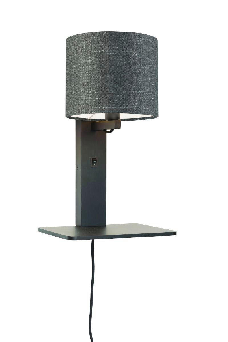 WANDLEUCHTE GOOD&MOJO  19/24/36 cm  - Dunkelgrau/Schwarz, Trend, Holz/Textil (19/24/36cm) - Good & Mojo