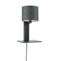 WANDLEUCHTE GOOD&MOJO  19/24/36 cm  - Dunkelgrau/Schwarz, Trend, Holz/Textil (19/24/36cm) - Good & Mojo