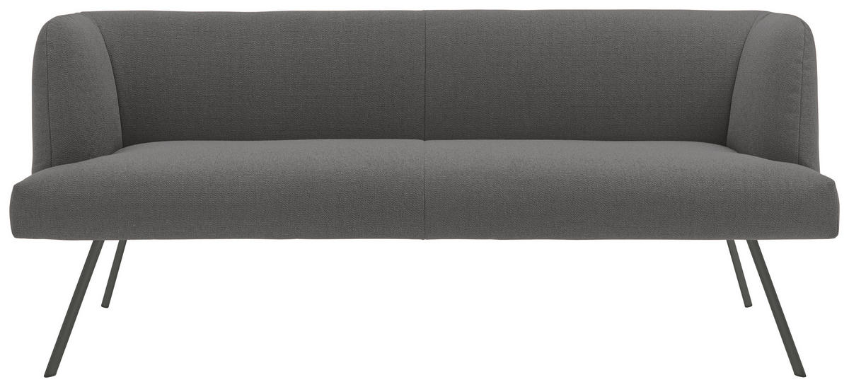 SITZBANK in Metall, Textil Anthrazit, Hellgrau  - Anthrazit/Hellgrau, Design, Textil/Metall (240/87/64cm) - Venjakob