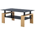 COUCHTISCH ESG 100/60/45 cm rechteckig Schwarz, Eichefarben  - Eichefarben/Schwarz, Design, Glas/Holzwerkstoff (100/60/45cm) - Carryhome