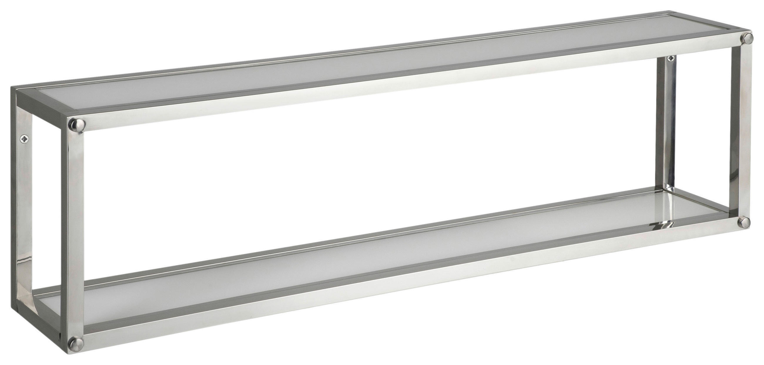 WANDREGAL Weiß, Edelstahlfarben  - Edelstahlfarben/Weiß, Design, Glas/Metall (78/22/14cm)