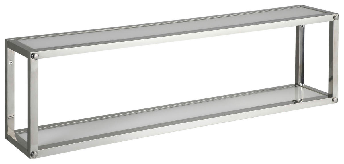 WANDREGAL Weiß, Edelstahlfarben  - Edelstahlfarben/Weiß, Design, Glas/Metall (78/22/14cm)