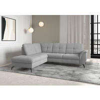 ECKSOFA ZORA E Grau Flachgewebe  - Schwarz/Grau, MODERN, Textil/Metall (212/244cm) - Sit & More