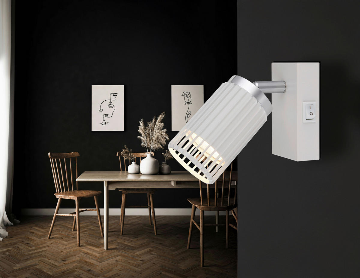BODOVÉ SVÍTIDLO, 25 W/GU10, 7/12 cm  - bílá/barvy chromu, Design, kov (7/12cm) - Globo