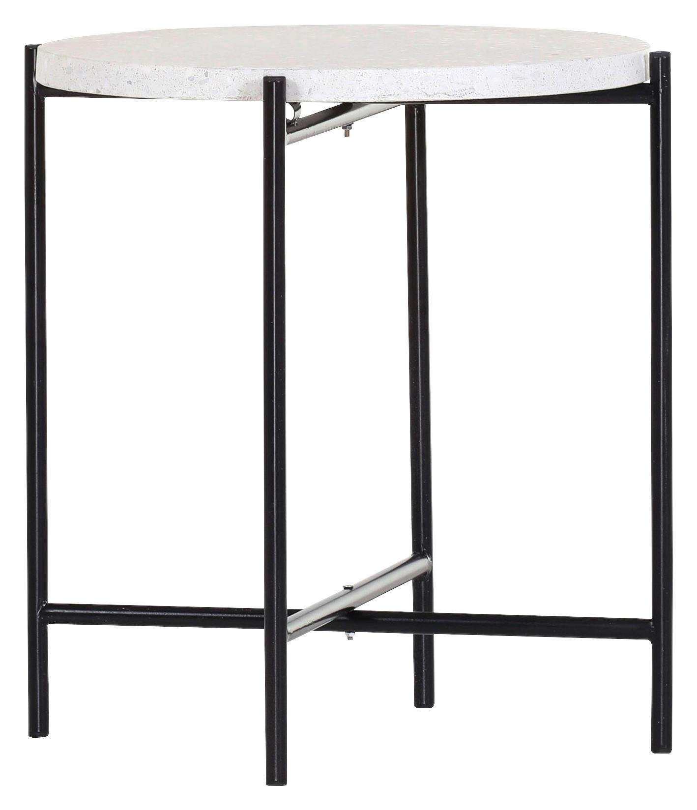 ODKLÁDACÍ STOLEK, černá, bílá - bílá/černá, Trend, kov/kámen (48/48/50cm) - Boxxx