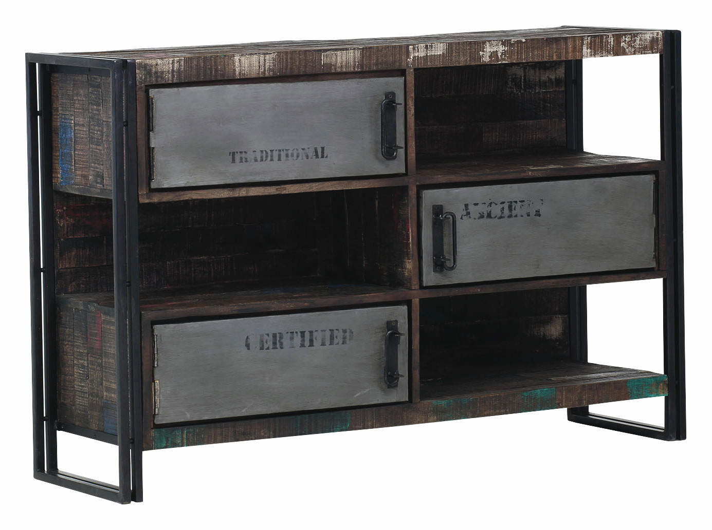 KOMMODE  in 140/90/40 cm  - Braun, Design, Holz/Metall (140/90/40cm)