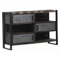 KOMMODE  in 140/90/40 cm  - Braun, Design, Holz/Metall (140/90/40cm)