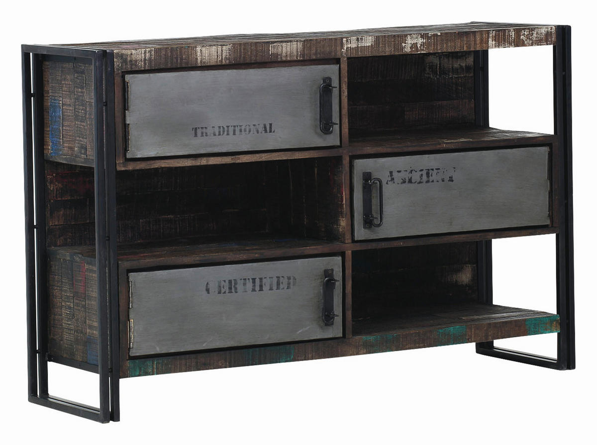 KOMMODE  in 140/90/40 cm  - Braun, Design, Holz/Metall (140/90/40cm)