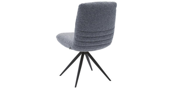 STUHL in Stahl Flachgewebe Metall, Textil - Schwarz/Dunkelblau, Design, Textil/Metall (50/93/69cm) - Dieter Knoll