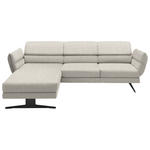 ECKSOFA in Flachgewebe Naturfarben  176-217/279-327 cm  - Schwarz/Naturfarben, Design, Textil/Metall (176-217/279-327cm) - Dieter Knoll