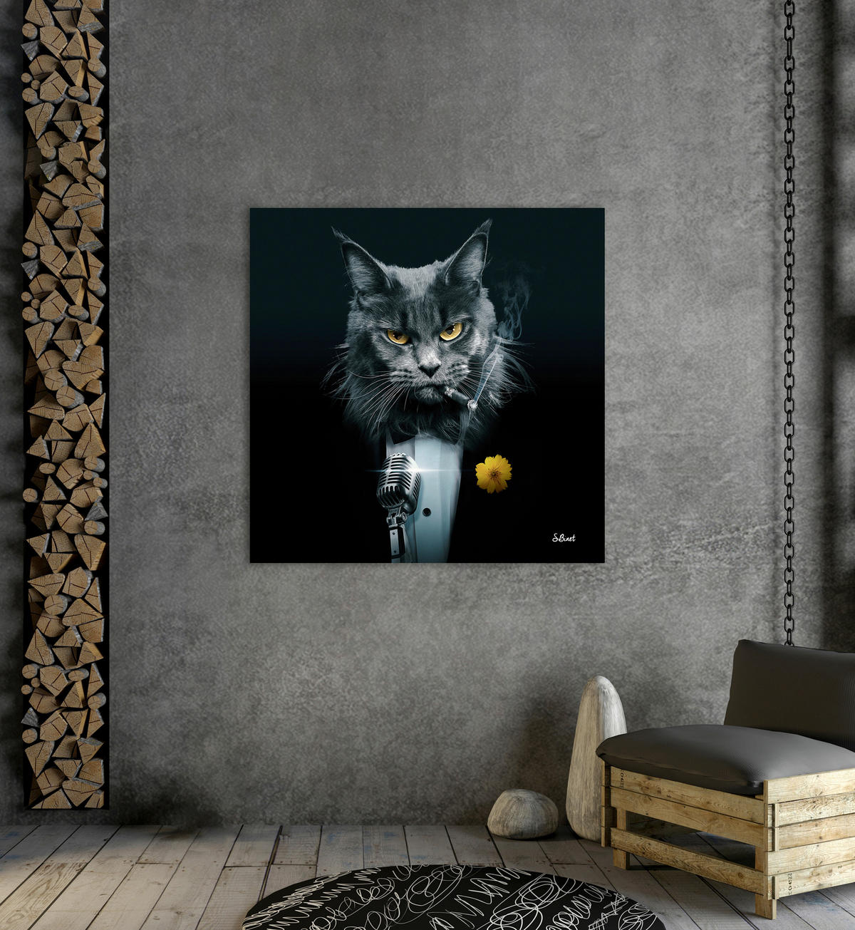 LEINWANDBILD Tiere, Musik 100/100/4 cm  - Multicolor, Basics, Textil (100/100/4cm)