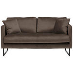 2-SITZER-SOFA Samt Braun  - Schwarz/Braun, Design, Textil/Metall (150/78/84cm) - Carryhome