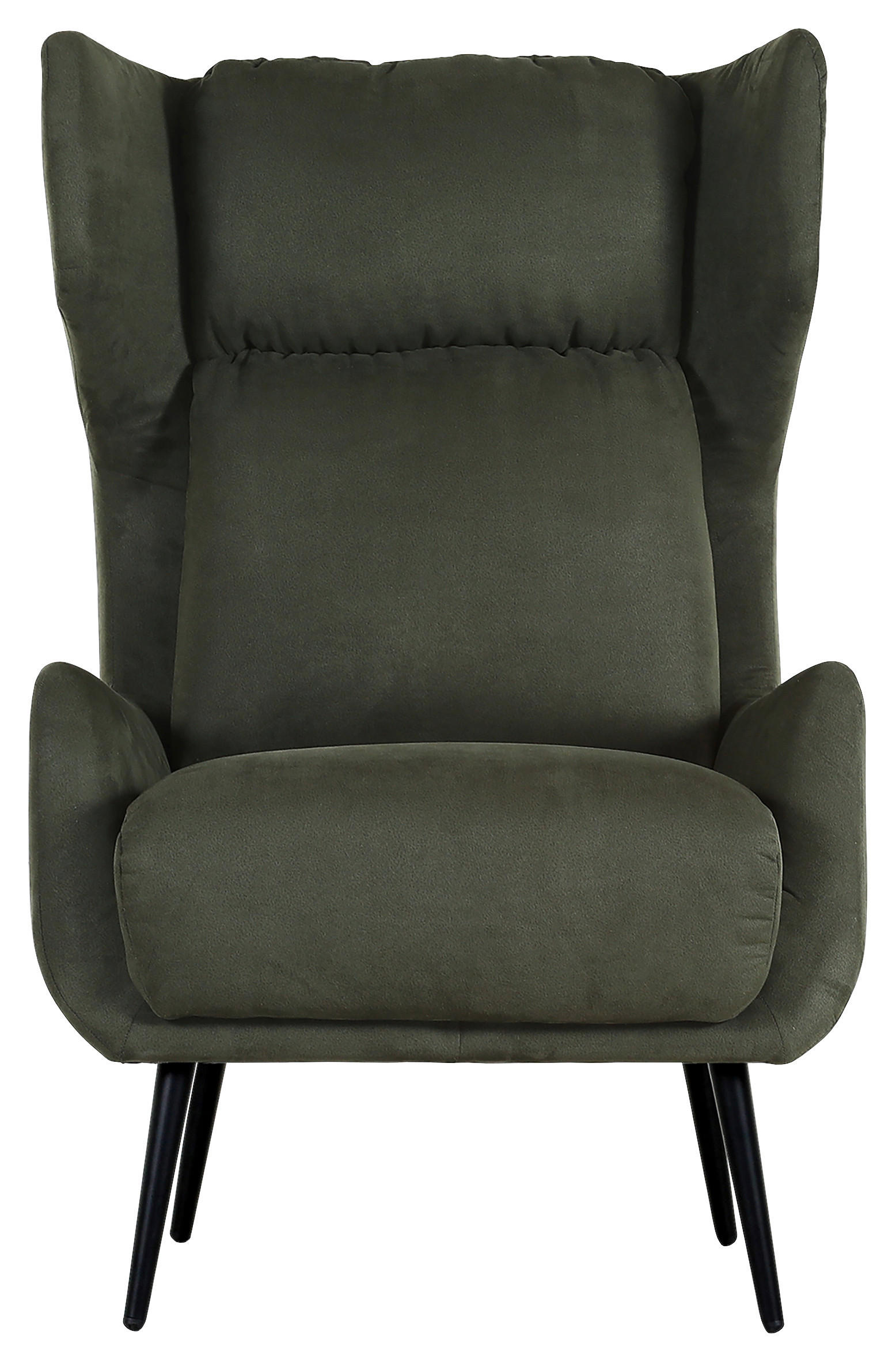 OHRENSESSEL Mikrofaser Dunkelgrün  - Dunkelgrün/Schwarz, KONVENTIONELL, Textil/Metall (75/111/83cm) - Carryhome