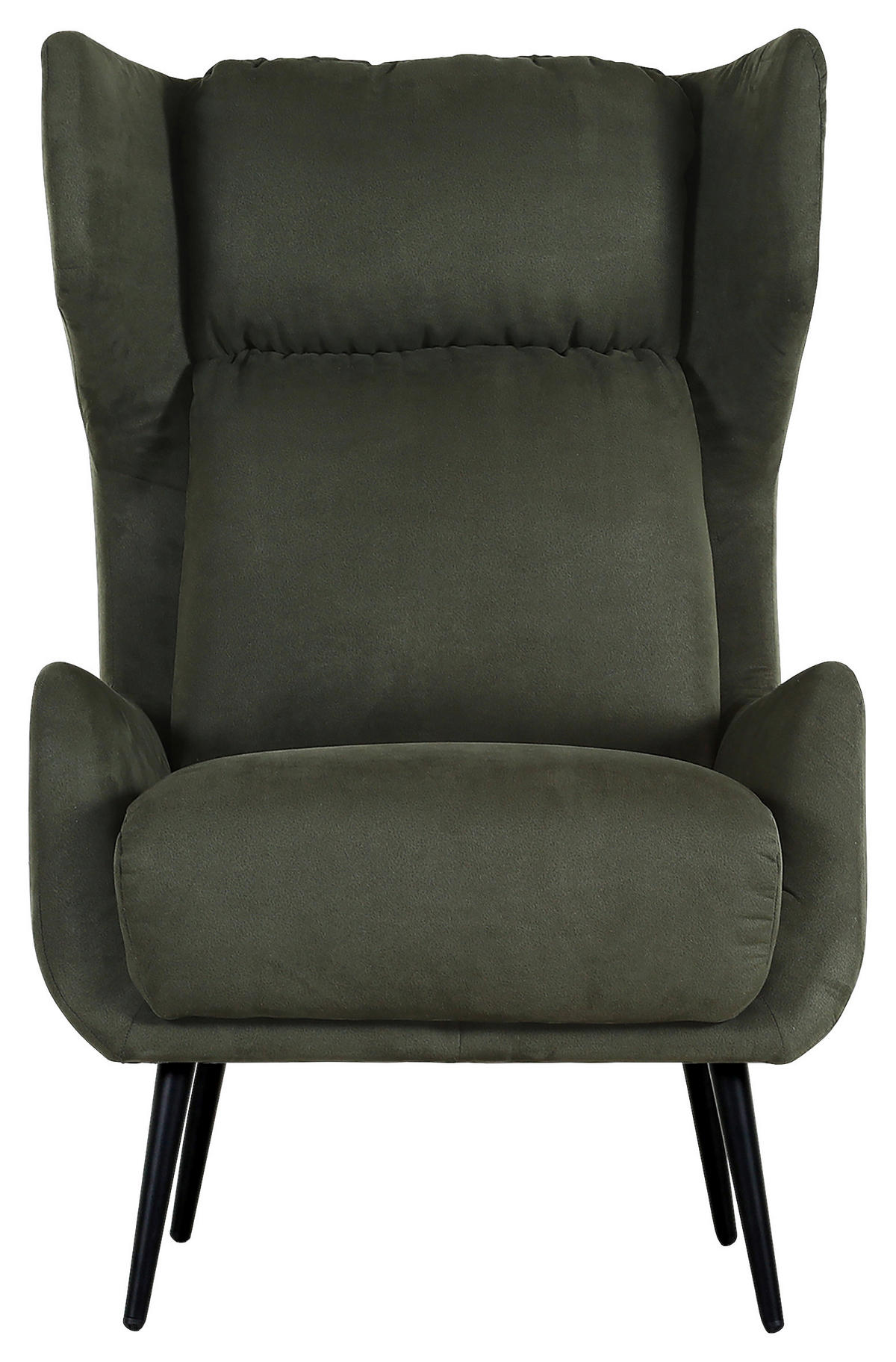 OHRENSESSEL Mikrofaser Dunkelgrün  - Dunkelgrün/Schwarz, KONVENTIONELL, Textil/Metall (75/111/83cm) - Carryhome